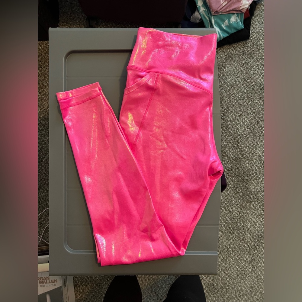High-Shine Hot Pink Leggings